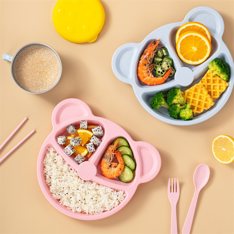 3 unids/set de vajilla de paja - Baby Food Menu reseña y precio