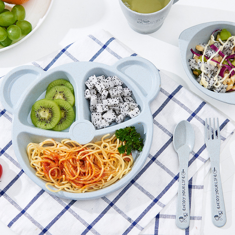 3 unids/set de vajilla de paja - Baby Food Menu reseña y precio