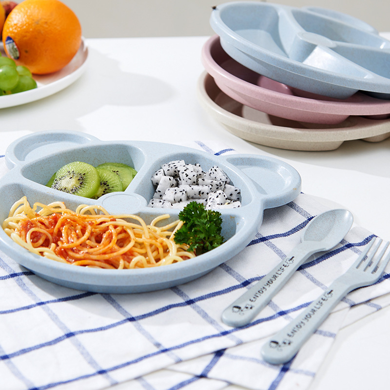 3 unids/set de vajilla de paja - Baby Food Menu reseña y precio