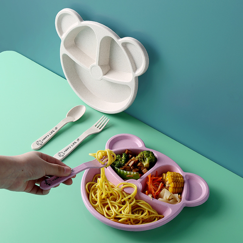 3 unids/set de vajilla de paja - Baby Food Menu reseña y precio